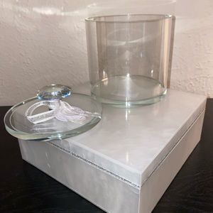 Glass container from Homegoods.